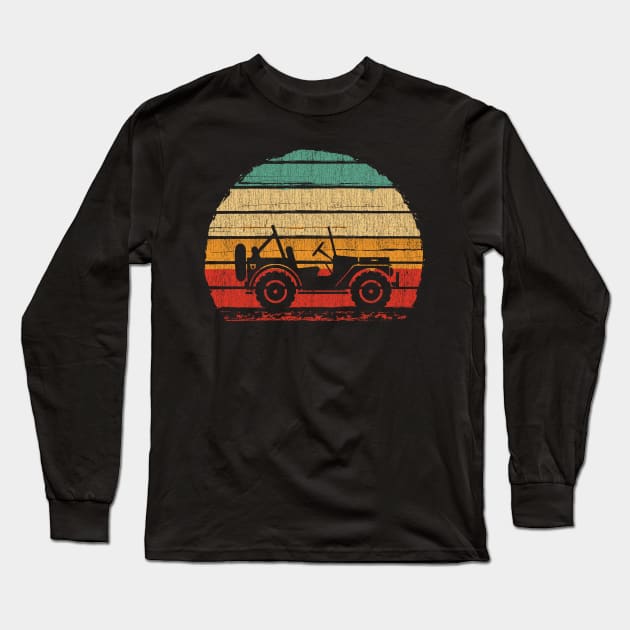 Vintage Retro Jeep Long Sleeve T-Shirt by Dailygrind